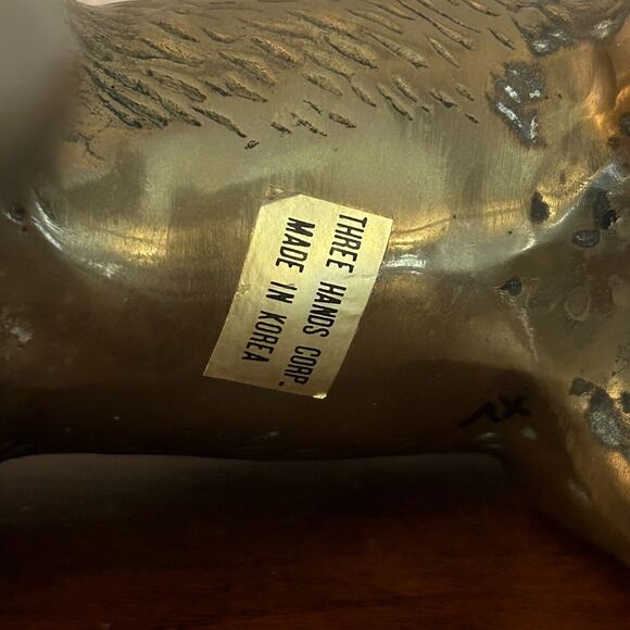 Vintage Brass Spotted Doe Deer Mid Century Modern MCM Decor Heavy 8”x 8” - Picture 8 of 8